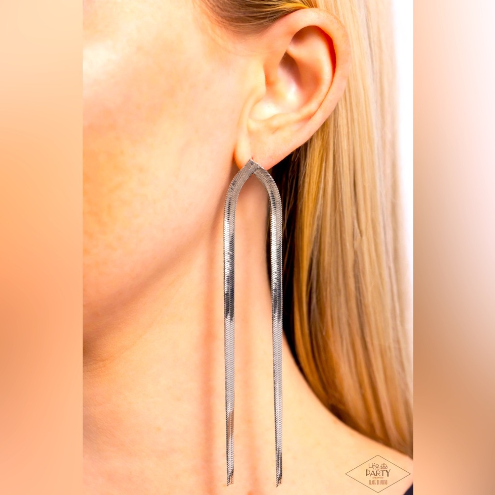 Very Viper Silver Post Earrings